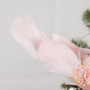 10 Pcs Artificial Christmas Bird Ornaments Glitter Foam Feathered Decorations for Wreath Tree Topper Crafts