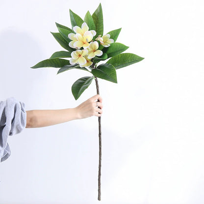 Bulk 26" Frangipani Bridal Bouquet Artificial Flower Arrangement UV Coated for Boho Home Decor Bridal Shower Centerpieces Wholesale