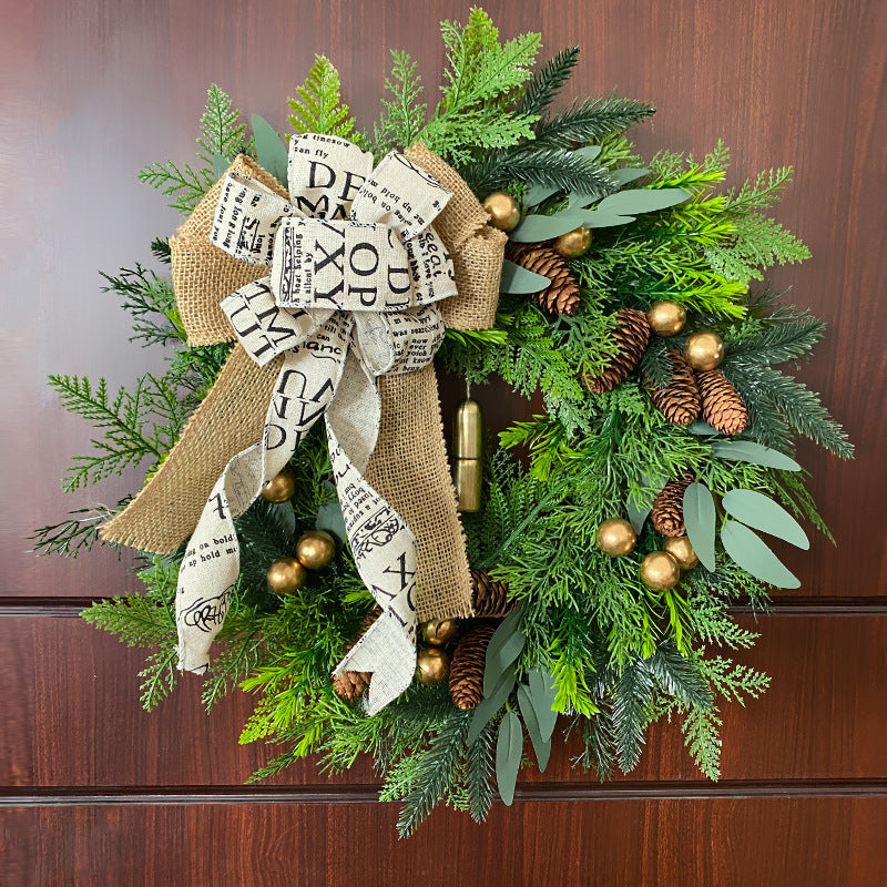 Christmas Pinecone Bell Wreath, 18" Rustic Holiday Door Hanger, Farmhouse Christmas Decor for Home, Wedding & Events