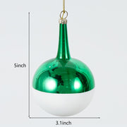 Christmas Ornament Glass Ball with Rope, Onion Shape, Bulk Set for Tree Decoration