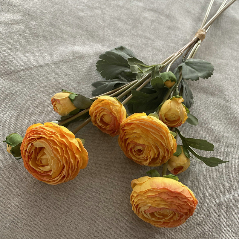Hand-Tied Bouquet of 9 Multi-Layered Lotus Flowers, Faux Silk Floral Arrangement for Weddings, Home Decor, and Events