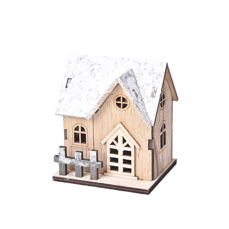 Christmas LED Glowing House Ornaments 6 Pcs Sparkly Desktop Model Decorations