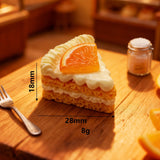 Wedding Decor Mini Faux Cream Cake Set - 10 Pcs Triangle Mousse Fake Fruit Cake Resin Charms (3 Colors)