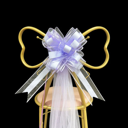 Bridal Shower Decor Kit - Chair Tulle, Satin Sash & Bow for Wedding/Party Decor