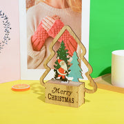 Wooden Merry Xmas Ornament Set with Hollow-out House, Star & Tree Designs for Tabletop Decor, Bulk Pack