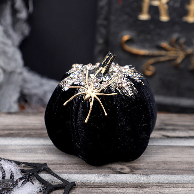 Halloween Decorations Ins Nordic Style Plush Spider & Pumpkin Figurines - Small Cute Halloween Gifts (3.94" x 3.54")