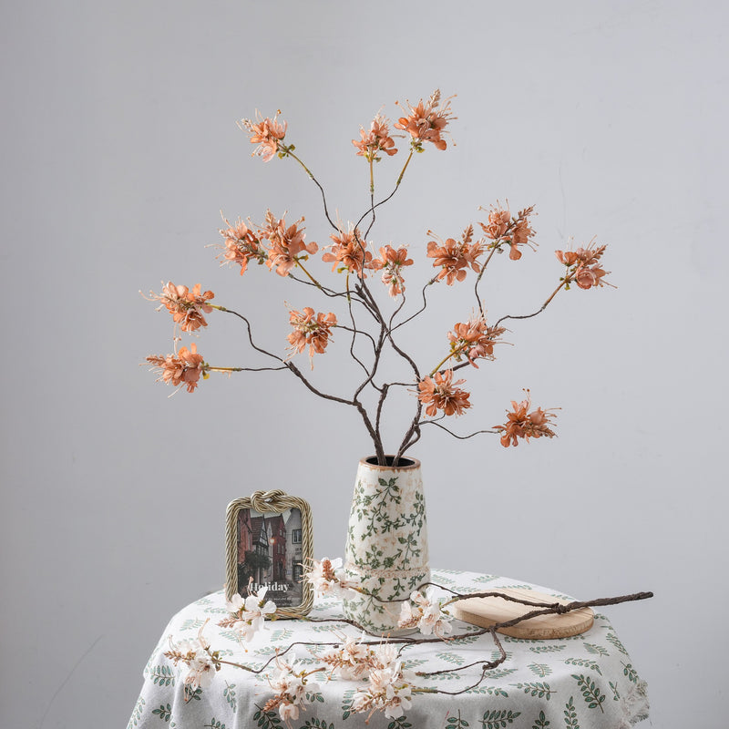 Artificial Cleome Spider Flower Bush, Single Pick with Multiple Branches, Faux Floral Decor for Weddings, Home & Hotel Display