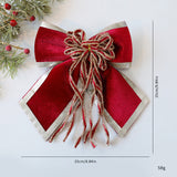 Christmas Bow Decor - Plush & Shimmer Fabric Ornament for Christmas Tree & Holiday Decor (10x10 Inches)