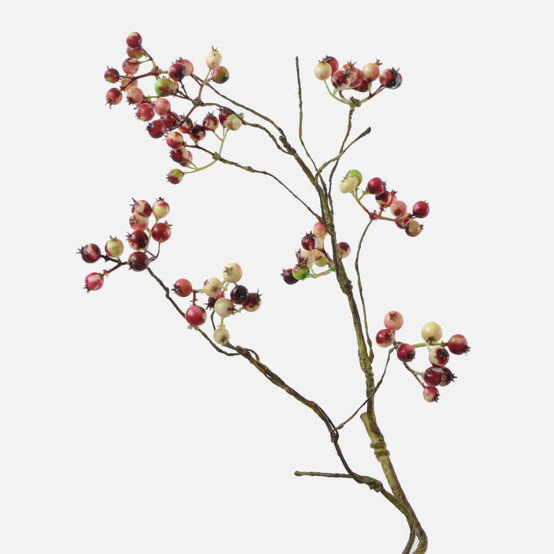 Artificial Blueberry Berry Stem, Single Stem with 9 Berry Clusters, Foam Faux Berries for Wedding & Home Decor