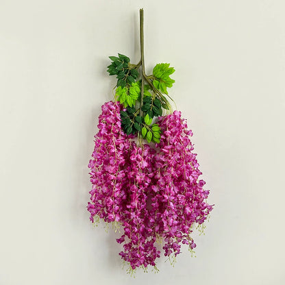 Bulk 12 Pack Wisteria Artificial Flowers Vines Rust Proof  Chains Fade Proof for Wedding Arch Garden Wall Outdoor Decor Wholesale