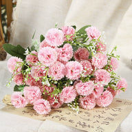 Artificial Carnation & Hydrangea Bouquet, 12.2" Tall, 7.09" Wide, for Event & Venue Styling