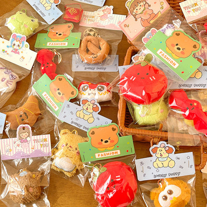 10-Pack Wedding Favor Plush Keychains - Cute Foodie Stuffed Animal Bag Charms