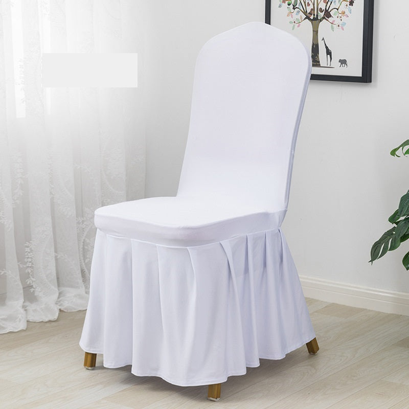 Bulk 2 Pcs Stretch Dining Chair Cover with Skirt for Ceremony Banquet Wedding Party Ceremony Wholesale