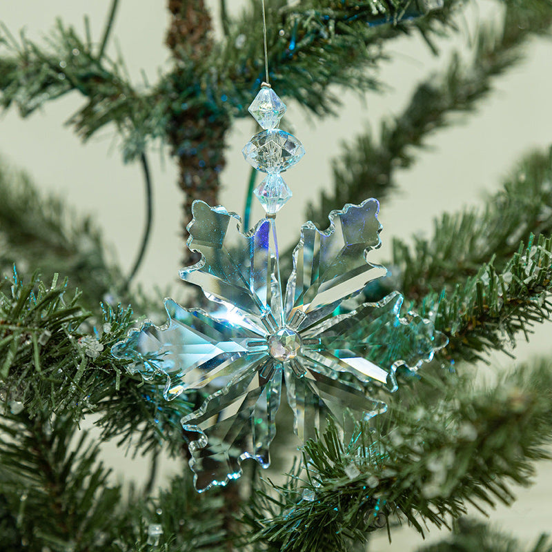 Christmas Snowflake Ornaments 24 Pcs Clear Acrylic Hanging Pendants Holiday Party Decor