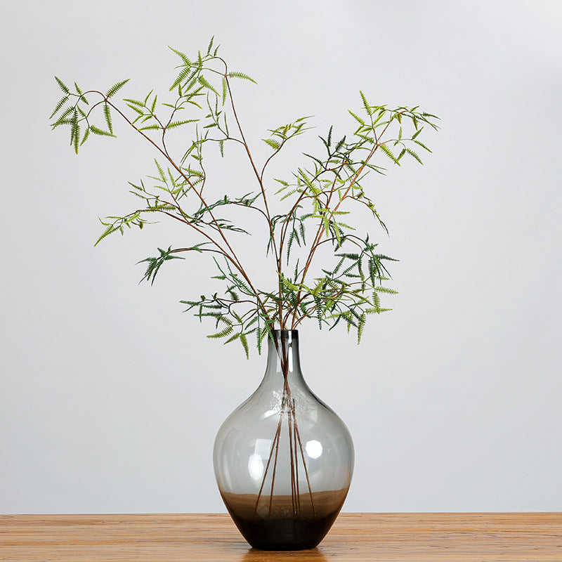 Single Stem Artificial Fern Leaf Plant, 47" Tall, Realistic Plastic Foliage for Home Decor, Wedding Arrangements, and Commercial Displays