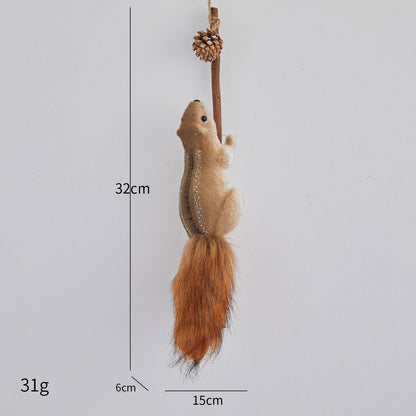 Christmas Squirrel Ornament Set - 3 Sizes Faux Squirrel Hanging Decor for Christmas Tree Mall & Cafe Scene Decoration