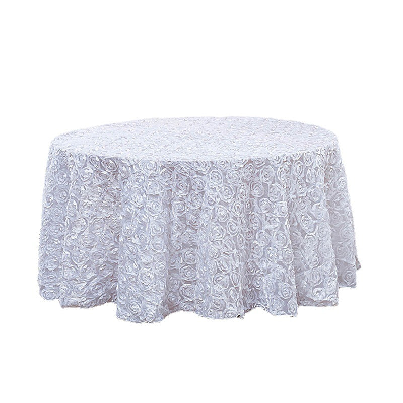 Bulk 47 Inch Round Tablecloths with 3D Floral Wholesale