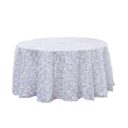 Bulk 47 Inch Round Tablecloths with 3D Floral Wholesale