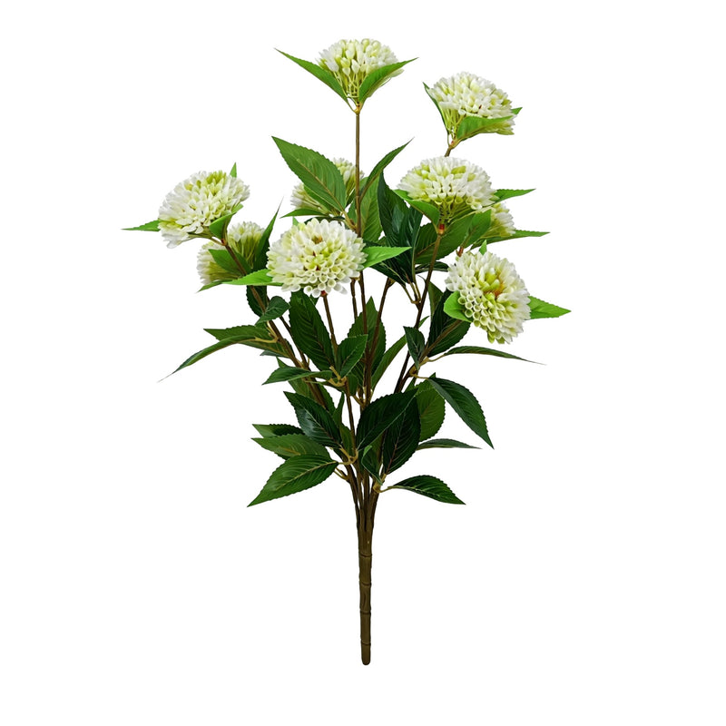 22" Artificial Chrysanthemum Bush with 9 Blooms, Plastic, Modern Style for Weddings, Events, Home Decor