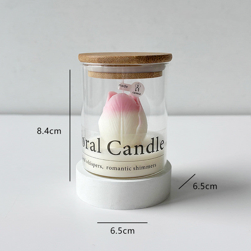 Tulip Shaped Scented Candle (3.31") – Cozy Vibe Floral Candle & Ideal Valentine’s Day Gift