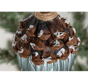 2 Pcs Artificial Glass Pine Cone Ornaments for Christmas Thanksgiving Fall Party Hanging Decorations