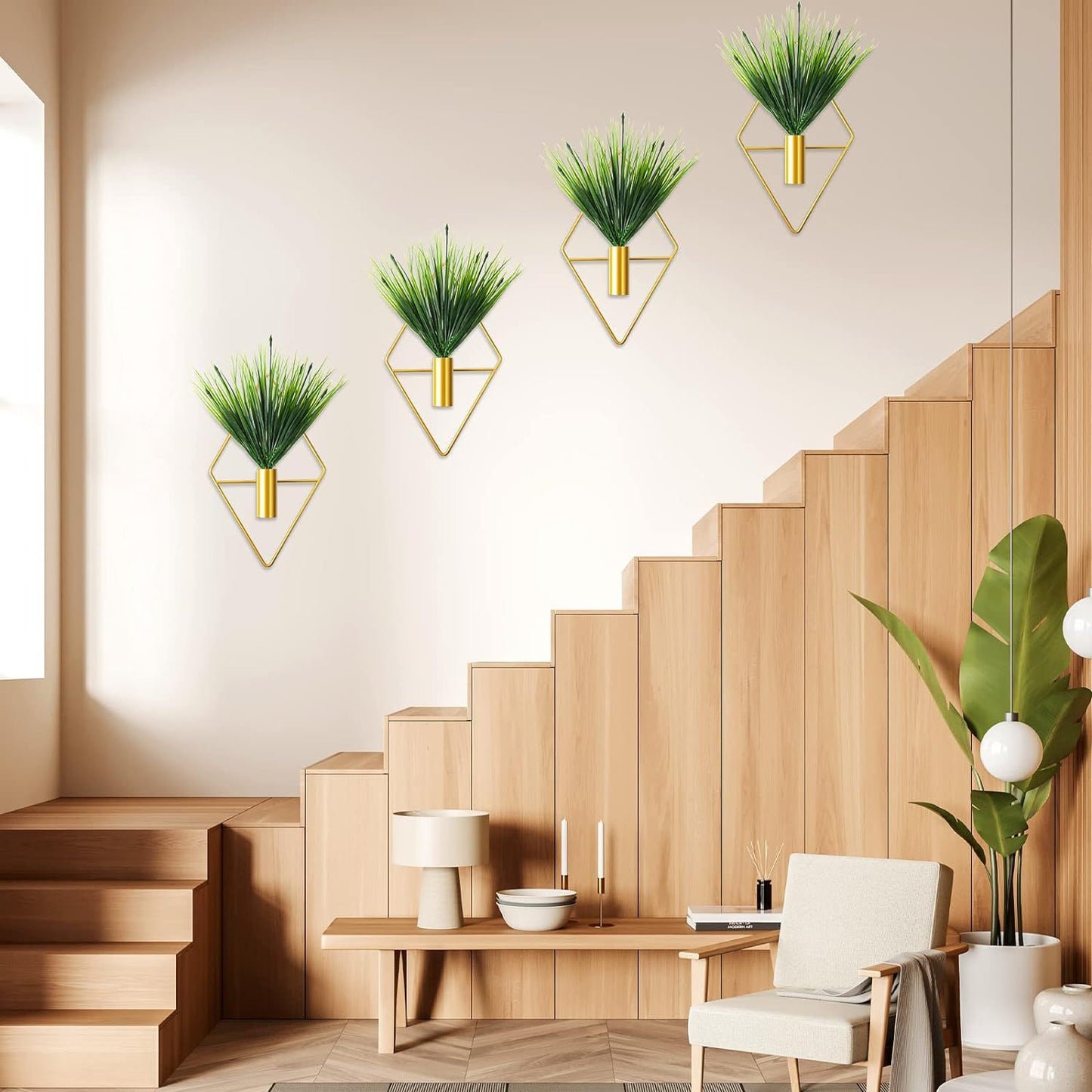 Bulk 1pc Rhombus Shape Metal Hanging Vase Modern Geometric Wall Decor For Home Living Room Office Decor Home Decor Wholesale