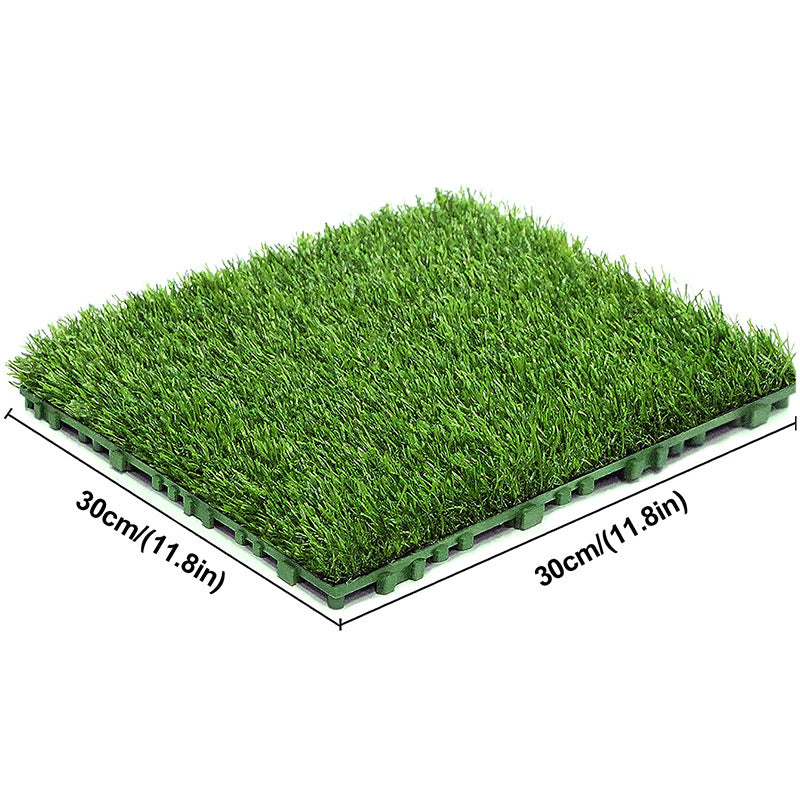 Artificial Grass Mat Tiles, 2-Piece Interlocking Faux Turf Pads, 1" Pile Height, Dog Potty Patch, Patio, Garden & Wedding Decor