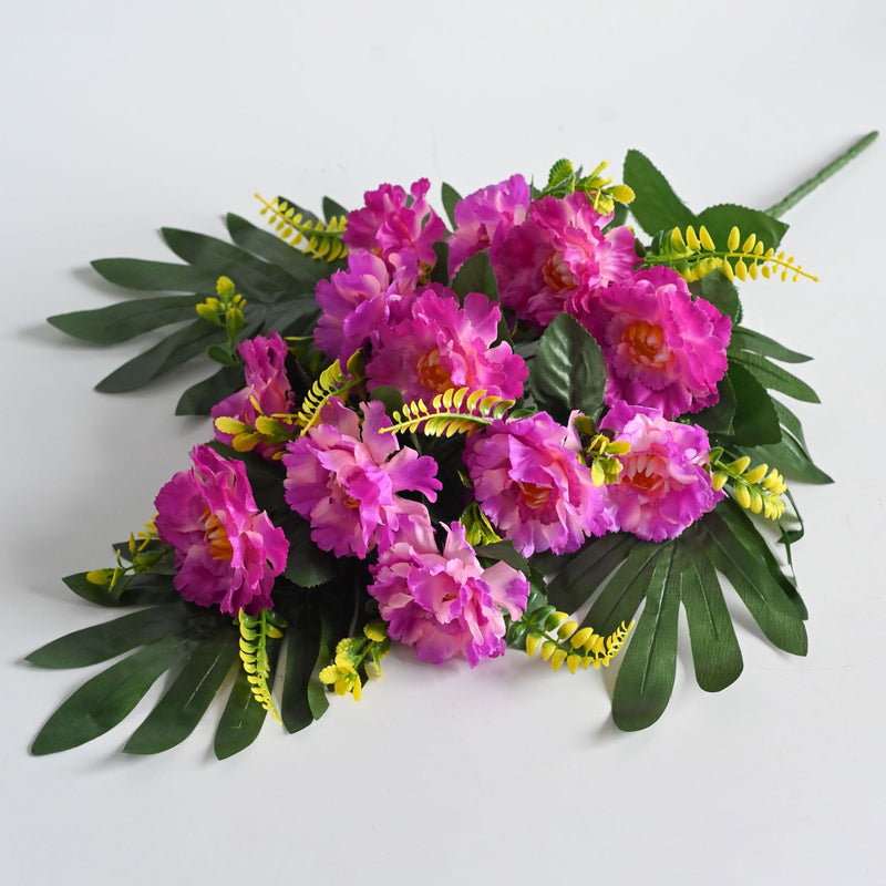 Artificial Peony Bush with 12 Blooms, Silk-Like Fabric, 20" Tall, Modern Style for Weddings, Home Decor, and Events