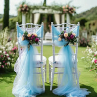 Bridal Shower Chair Tulle Draping - 9.8ft x 29.5in Wedding Party Decor Fabric Romantic Chair & Arch Backdrop