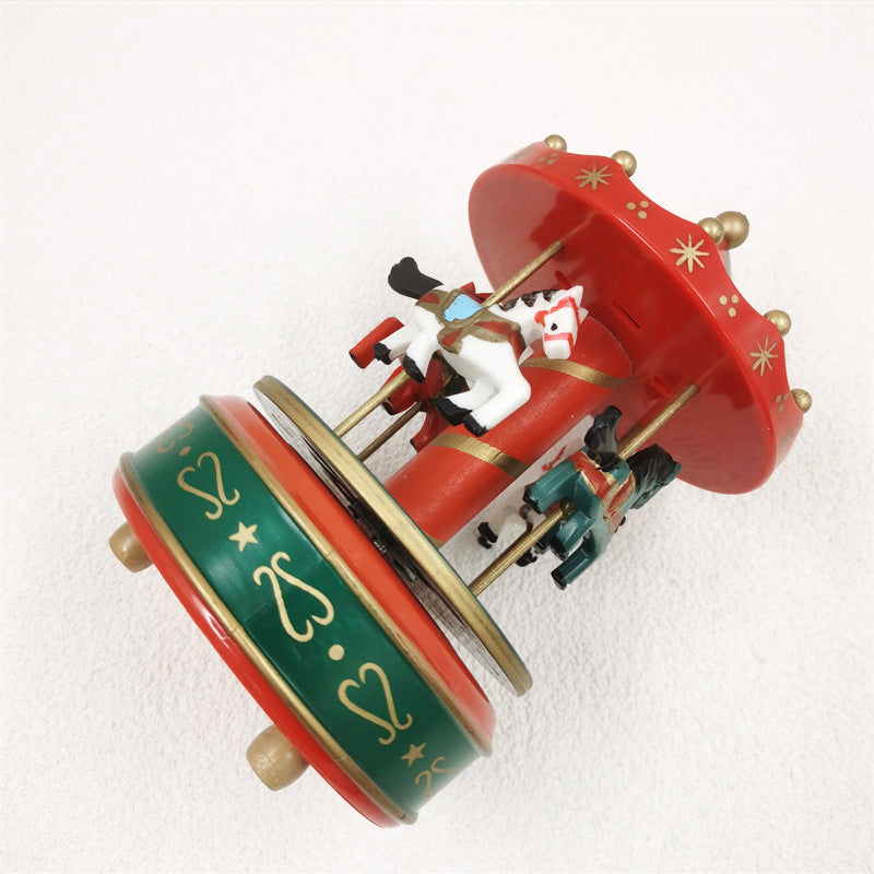 Christmas Carousel Music Box with 4 Moving Horses, Festival Ornament Toy, Bulk Wholesale