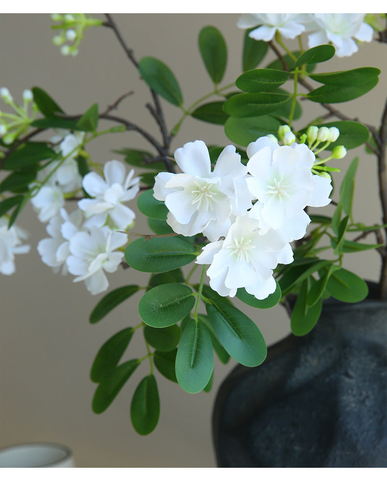 Single Stem Artificial Michelia Flower, 29" Tall, Silk Material, Modern Home & Commercial Decor, White & Pink Options