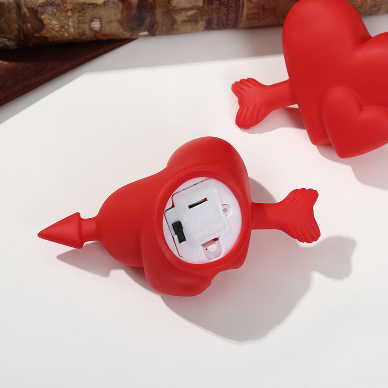 Valentine's Day LED Love Rose Night Light - 2.4" Decorative Accent Lamp for Bedroom & Gift