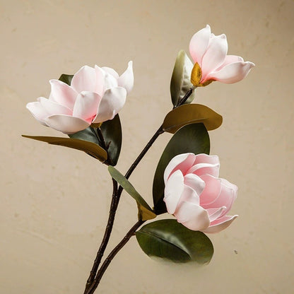 Bulk Magnolia Artificial Flowers Steel Wires Stems Crush UV Fade Proof for Wedding Bouquets Vase Centerpieces Home Decor Wholesale