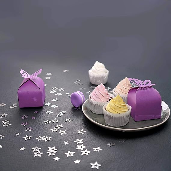 Bulk 50 Pack Favor Boxes with Hollow-out Butterfly for Birthday Party Wedding Thanksgiving Valentine's Day Wholesale