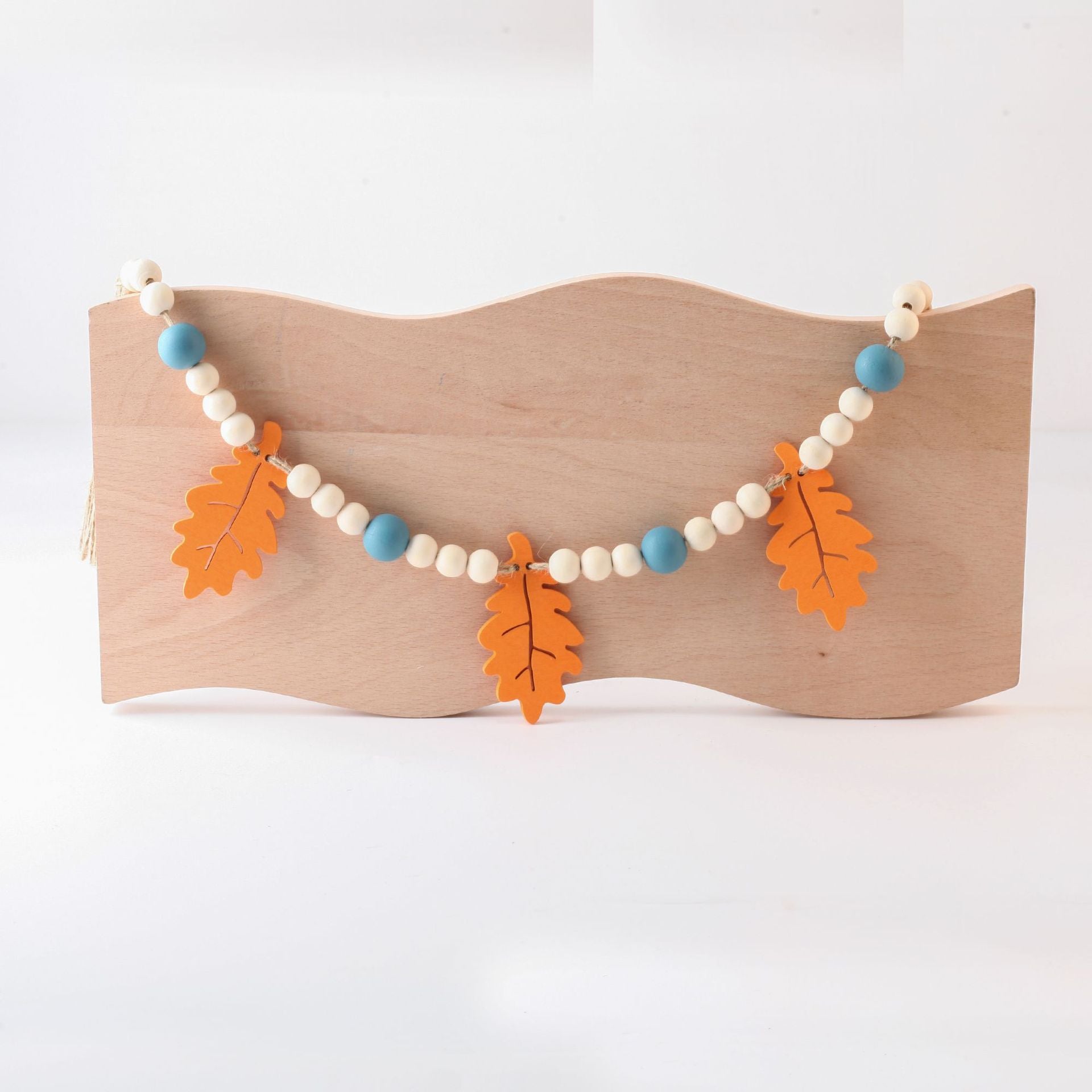 Fall Thanksgiving Wooden Bead Garland Boho Home Decor Set of 3 27.5 Inch Autumn Decor for Living Room Mantle Fireplace