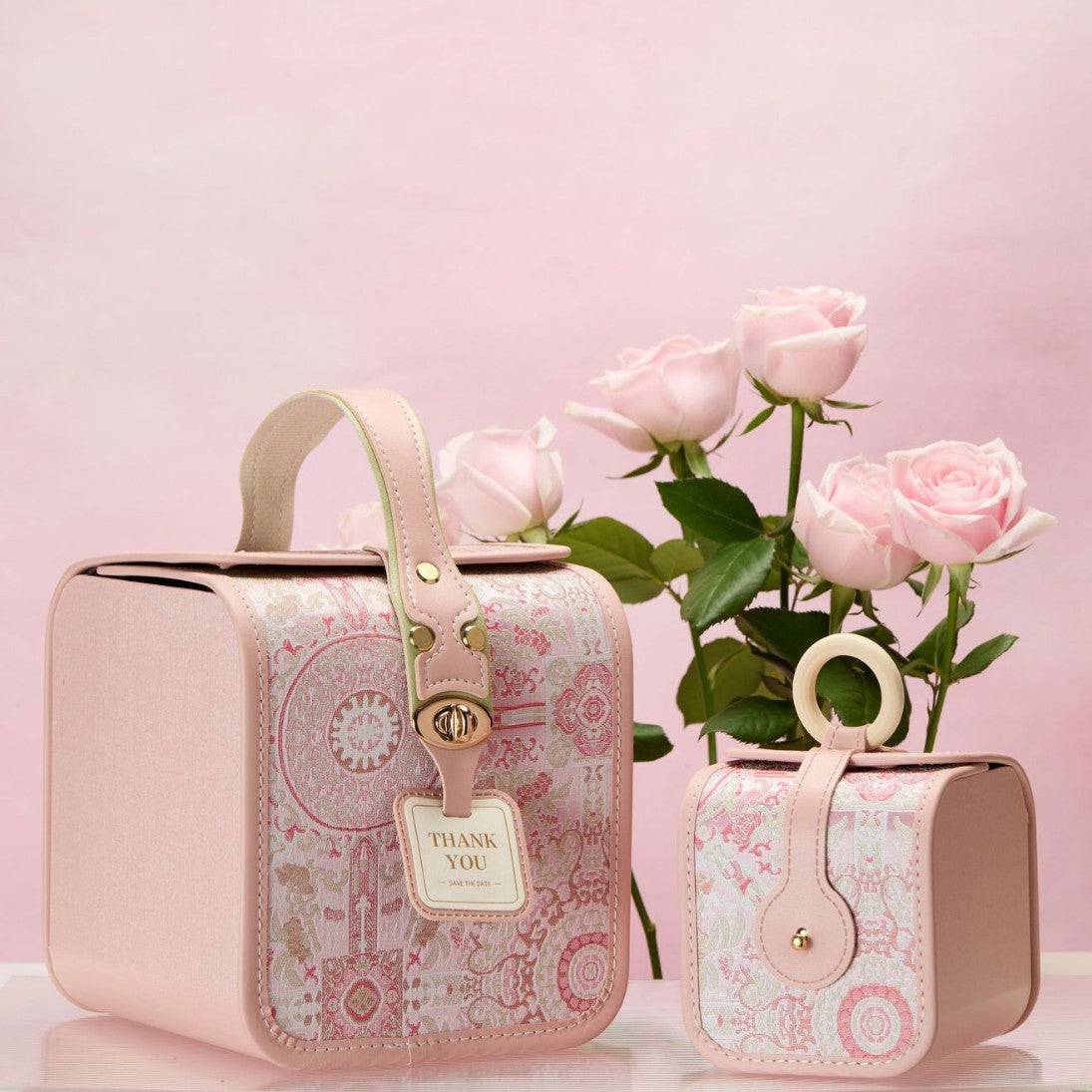 Pink Bridesmaid Gift Boxes - Wedding Favor Boxes 3 Sizes | No Assembly Needed