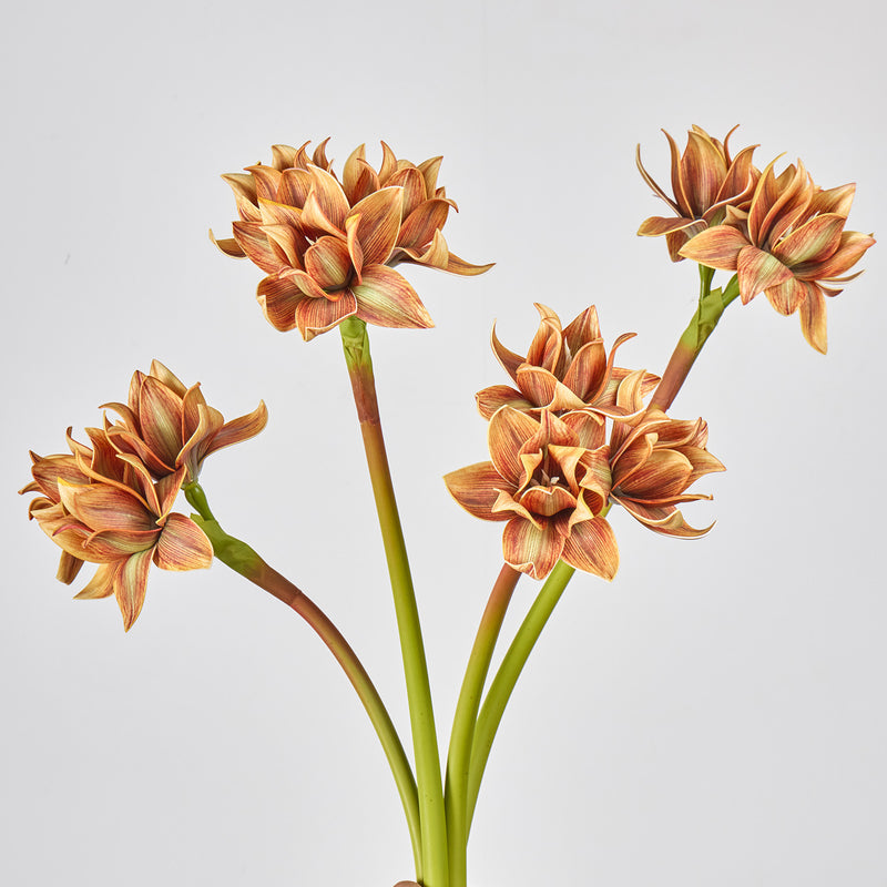 Artificial Clivia Bush with 3 Blooms, 22" Tall, Plastic Material, for Weddings, Home Decor, and Events