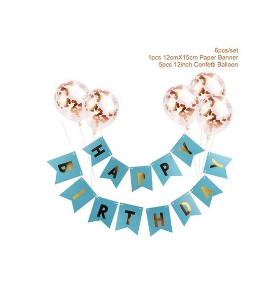 Bulk Happy Birthday Banner with Confetti Balloons for Birthday Party Decoration Supplies Wholesale