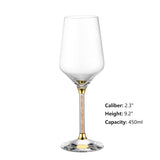 Bulk Lead-free Wine Glass with Gold Rhinestone Crystal Long Stem Wholesale