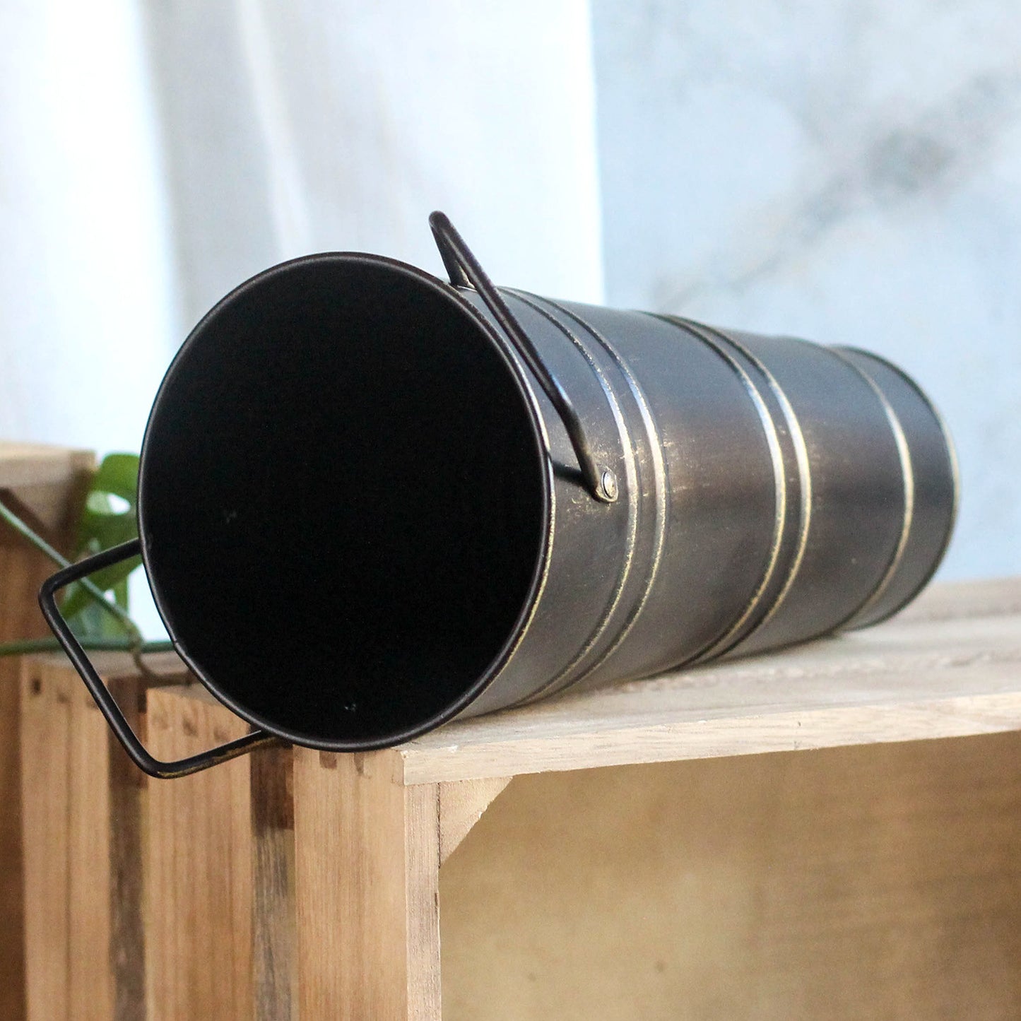 Bulk 1pc Galvanized Metal Flower Vase Rustic French Bucket Design for Home Decor Wedding Table Centerpieces Farmhouse Style Flower Holder Wholesale