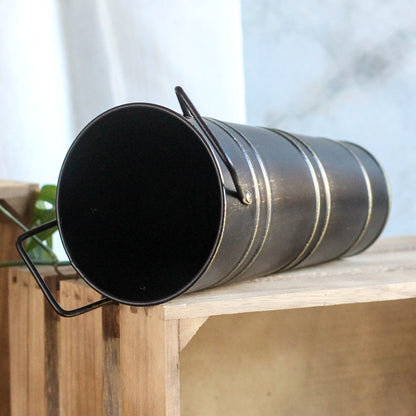 Bulk 1pc Galvanized Metal Flower Vase Rustic French Bucket Design for Home Decor Wedding Table Centerpieces Farmhouse Style Flower Holder Wholesale