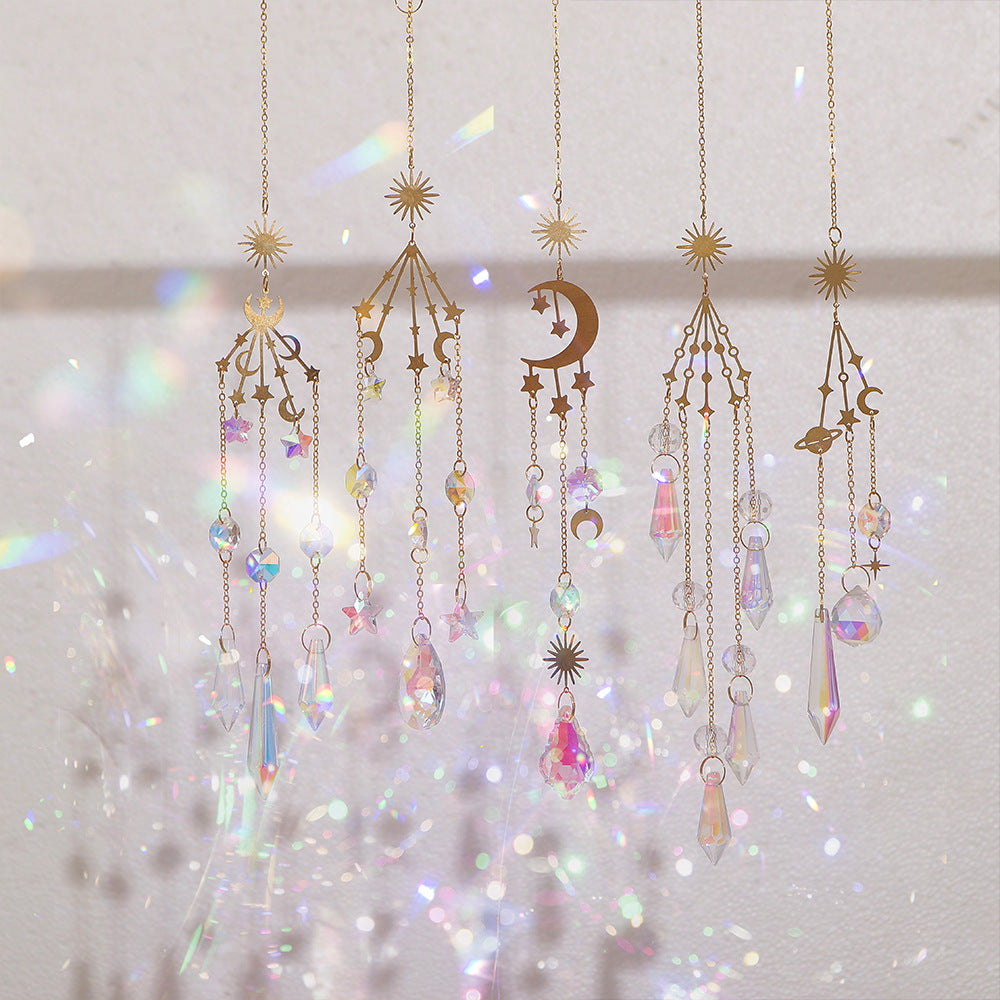 Bulk 8 Pcs Sun Catcher Crystals Scientific Floral Spectrum Refractors with 360° Chromatic Dispersion All-Weather Wedding Arch Crystals Car Window Charms Christmas Ornament Clusters Wholesale