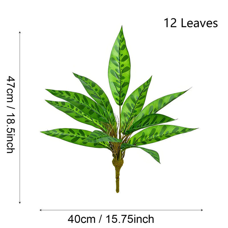 Artificial Snake Plant Bush with 12 Leaves, 16" Tall, Indoor/Outdoor Decor for Home, Office, Wedding, and Events