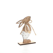 Bulk 12 Pcs Wooden Rabbit Ornaments for Christmas Easter Desktop Crafts