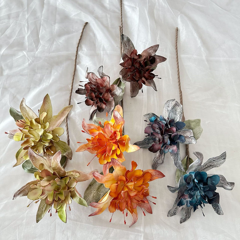 Artificial Wildflower Single Stem with 2 Blooms, 37" Tall Foam Floral for Home Decor, Weddings & Commercial Displays