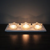 Bulk Star Glass Candle Holder Set With Tray Votive Candlestick for Home Wedding Party Desktop Centerpiece Candle Cup Wholesale