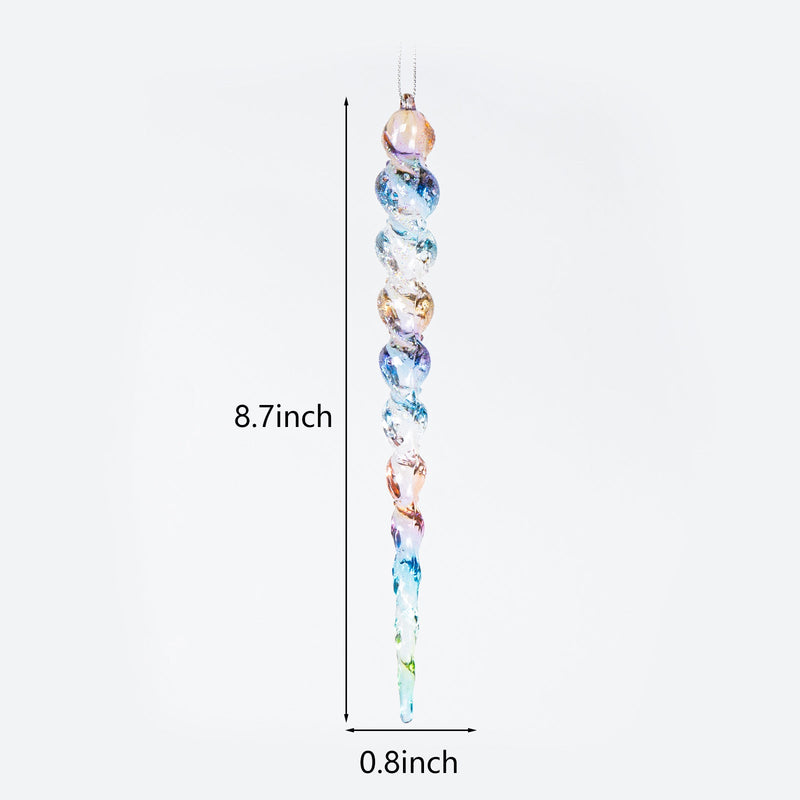 Clear Acrylic Ice Strip Christmas Ornaments Bulk Hanging Decorations for Xmas Trees
