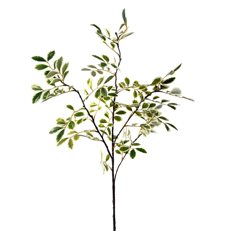 Artificial Russian Olive Leaf Branch Bush, Plastic Autumn Foliage Stem, Long Faux Greenery for Home, Window Display & Events