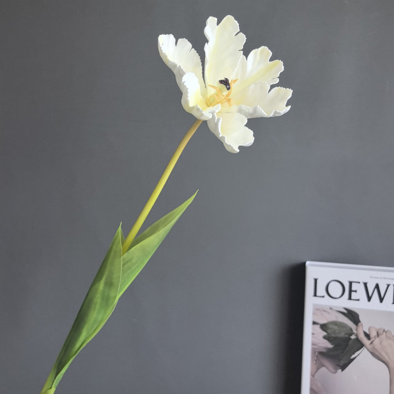 Single Stem Real-Touch Tulip, 27" Tall, Retro Style for Weddings, Home Decor, and Events
