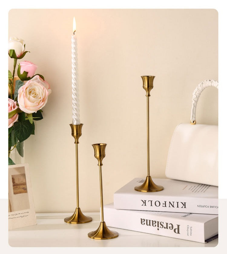 Bulk 3 Pcs Taper Candlestick Holders for Wedding Events Centerpiece Table Decor Wholesale